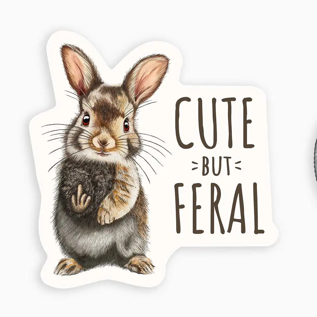 Cute But Feral Mini Sticker