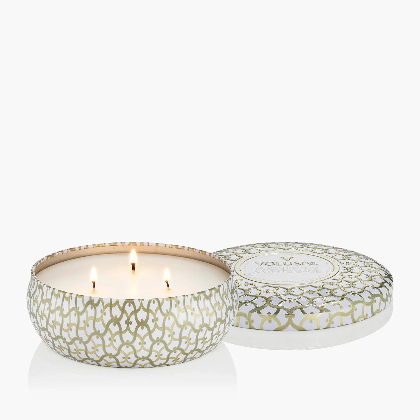 Voluspa Eucalyptus & White Sage 3-Wick Tin Candles