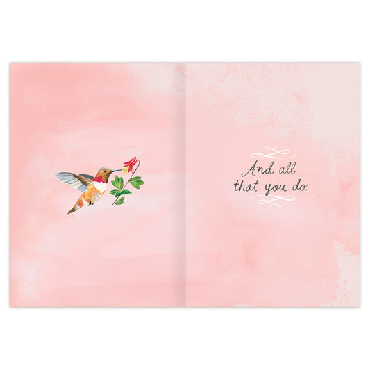 Grateful Hummingbird Thank You Card