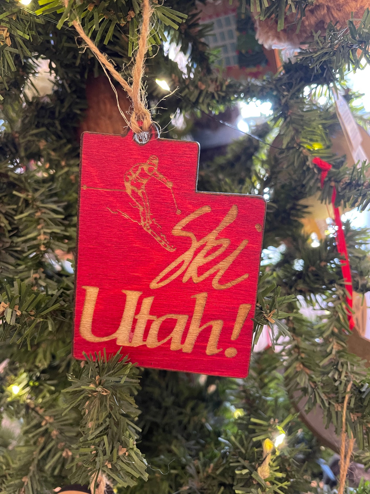 Ski Utah Wood Ornament