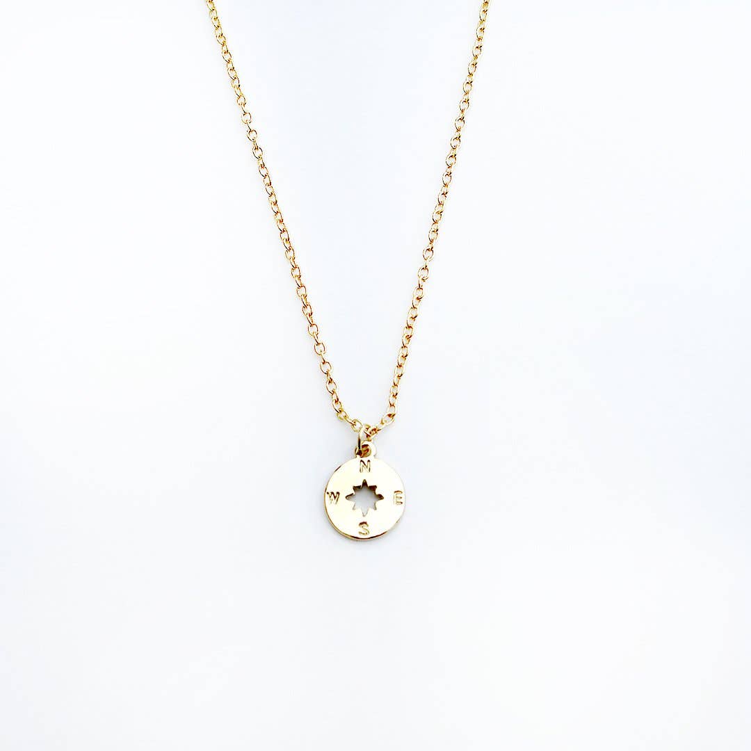 I'd Be Lost Without You Gold Compass Necklace for Mom