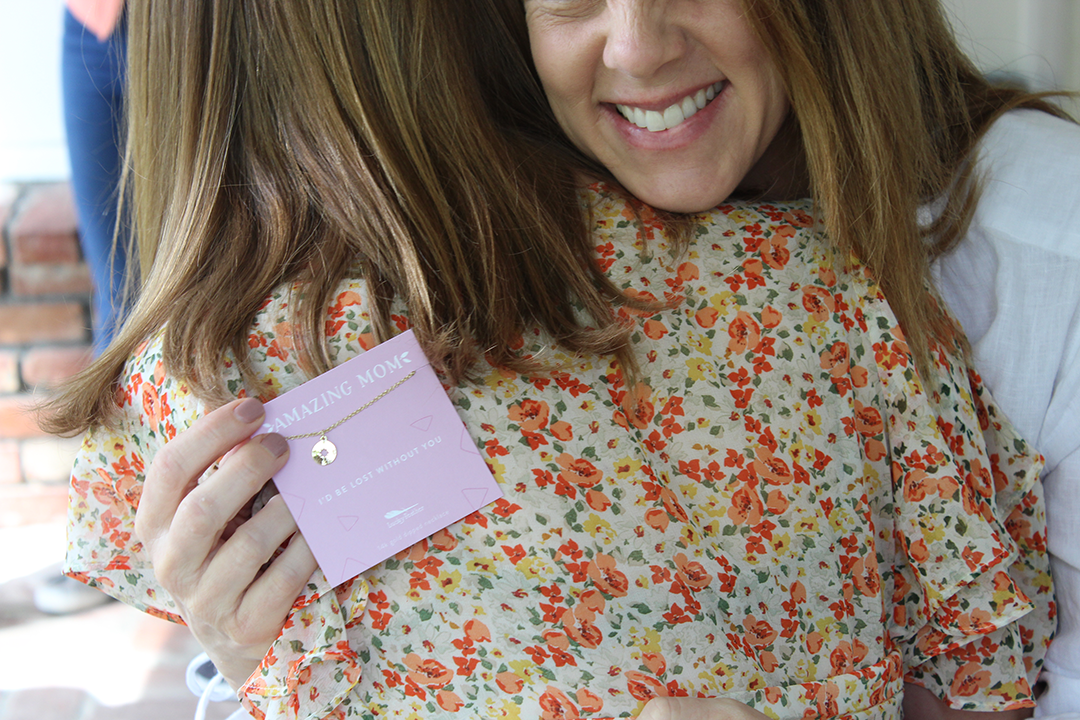 I'd Be Lost Without You Gold Compass Necklace for Mom