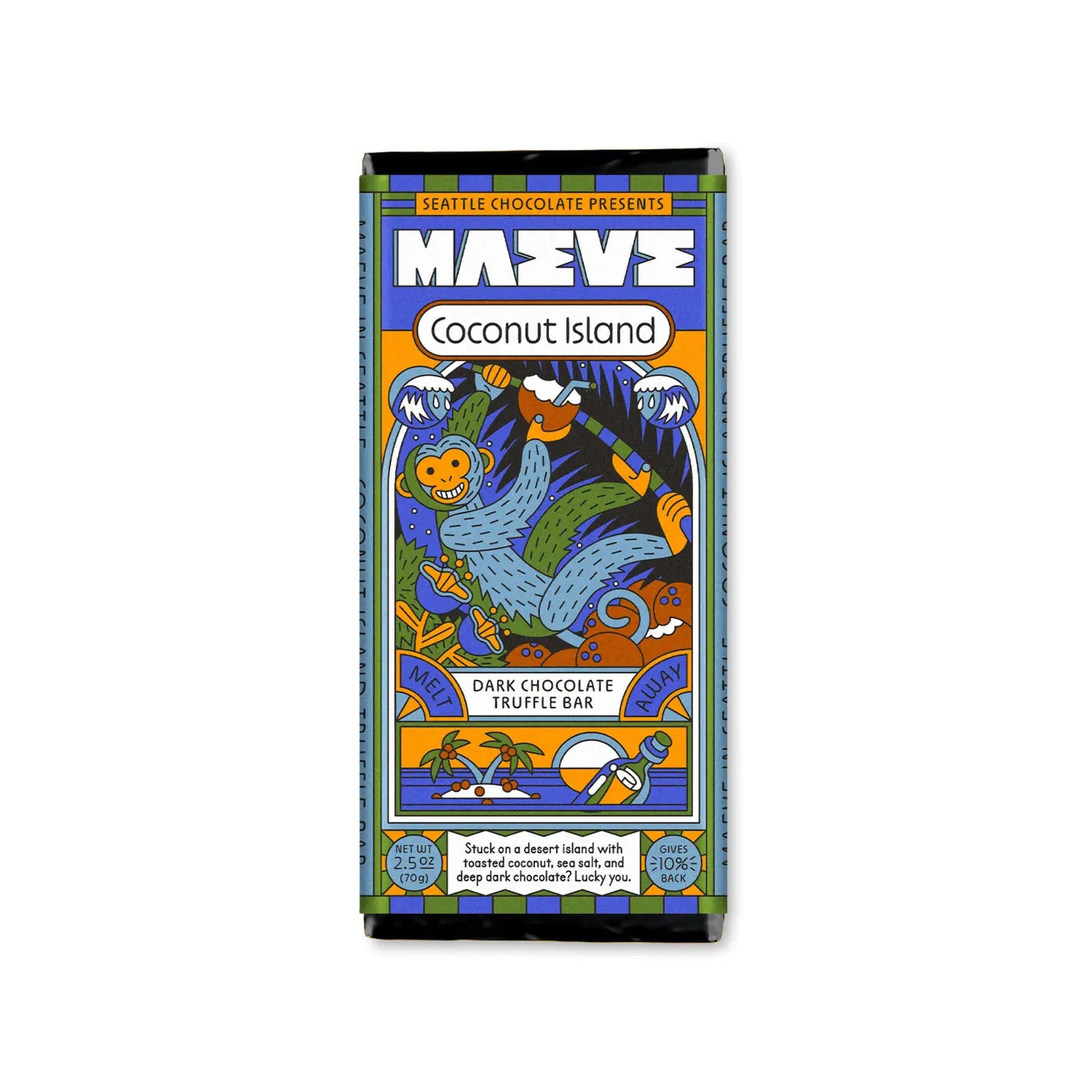 Maeve Chocolate Coconut Island Truffle Bar