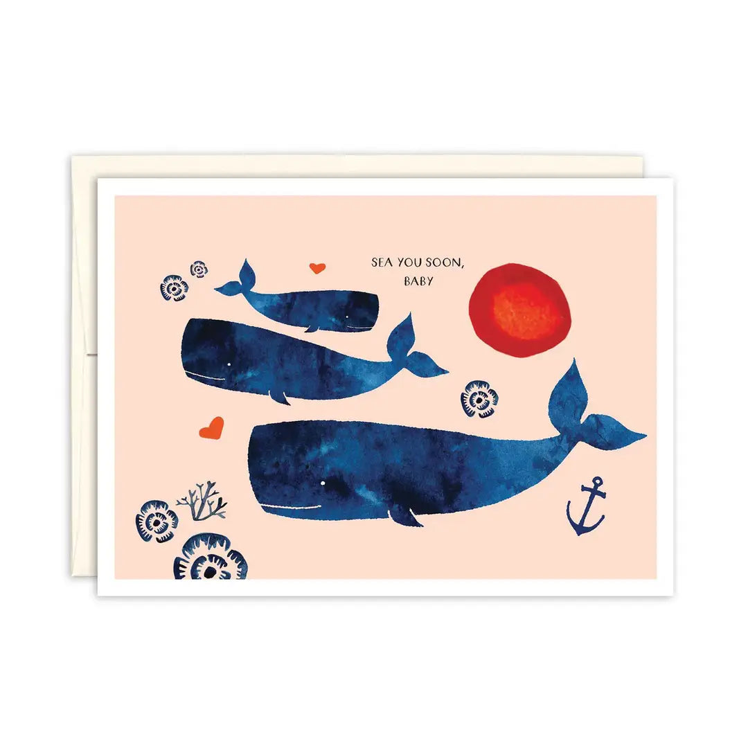 Whale Family New Baby Card