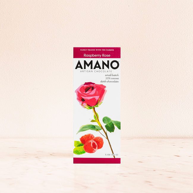 Amano Raspberry Rose Dark Chocolate Bar 55% Amano Raspberry Rose Dark Chocolate Bar 55%