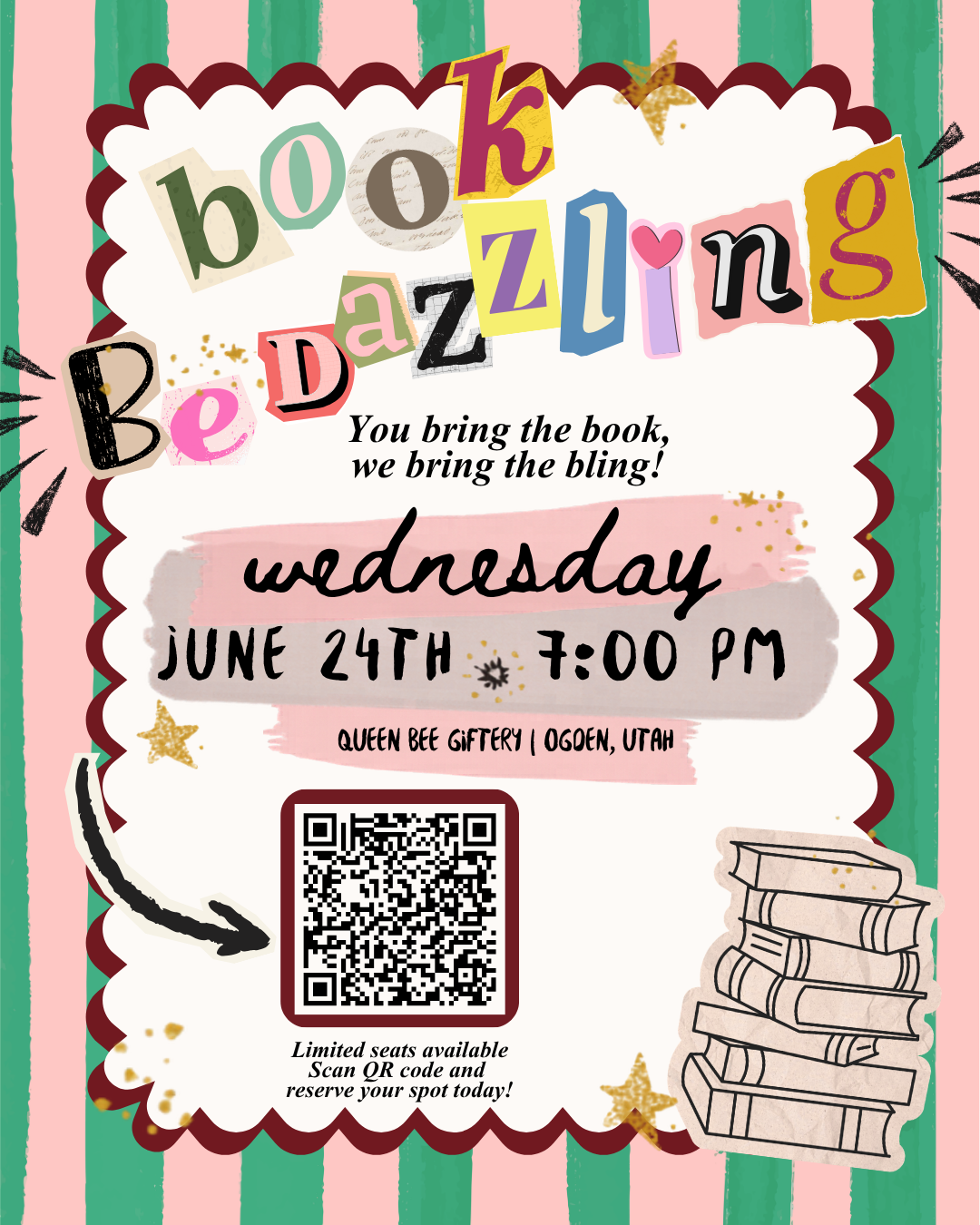 Monthly Book Bedazzling Night | Creative Craft Event in Ogden, UT