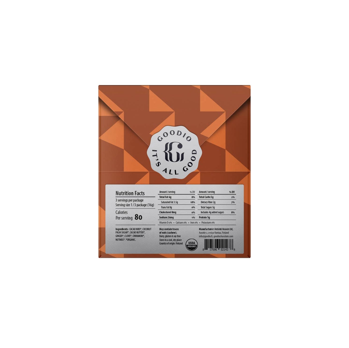 Goodio | Pumpkin Spice Chocolate 49%