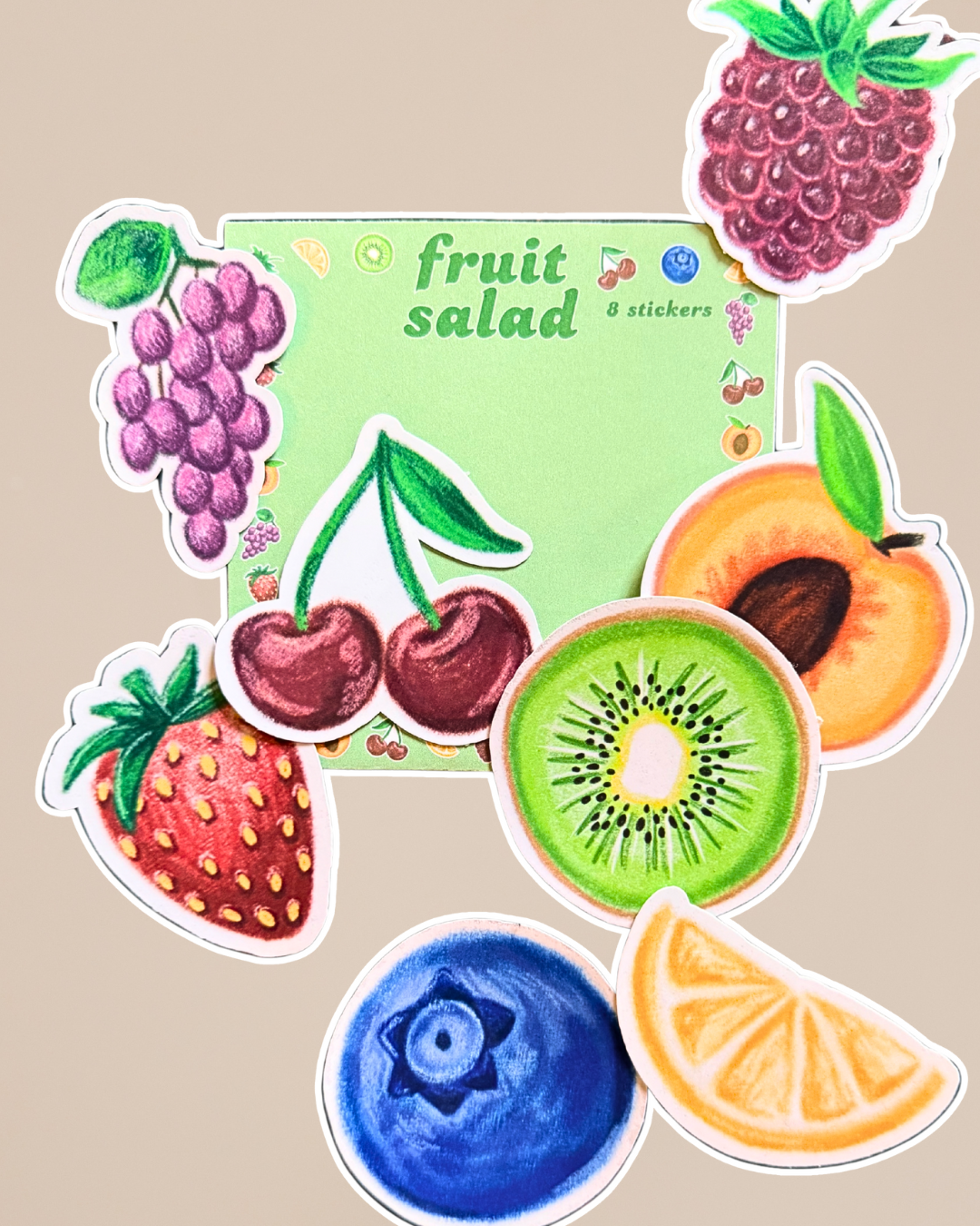 Fruit Salad Sticker Pack - Hand Drawn | Emma Lou Art