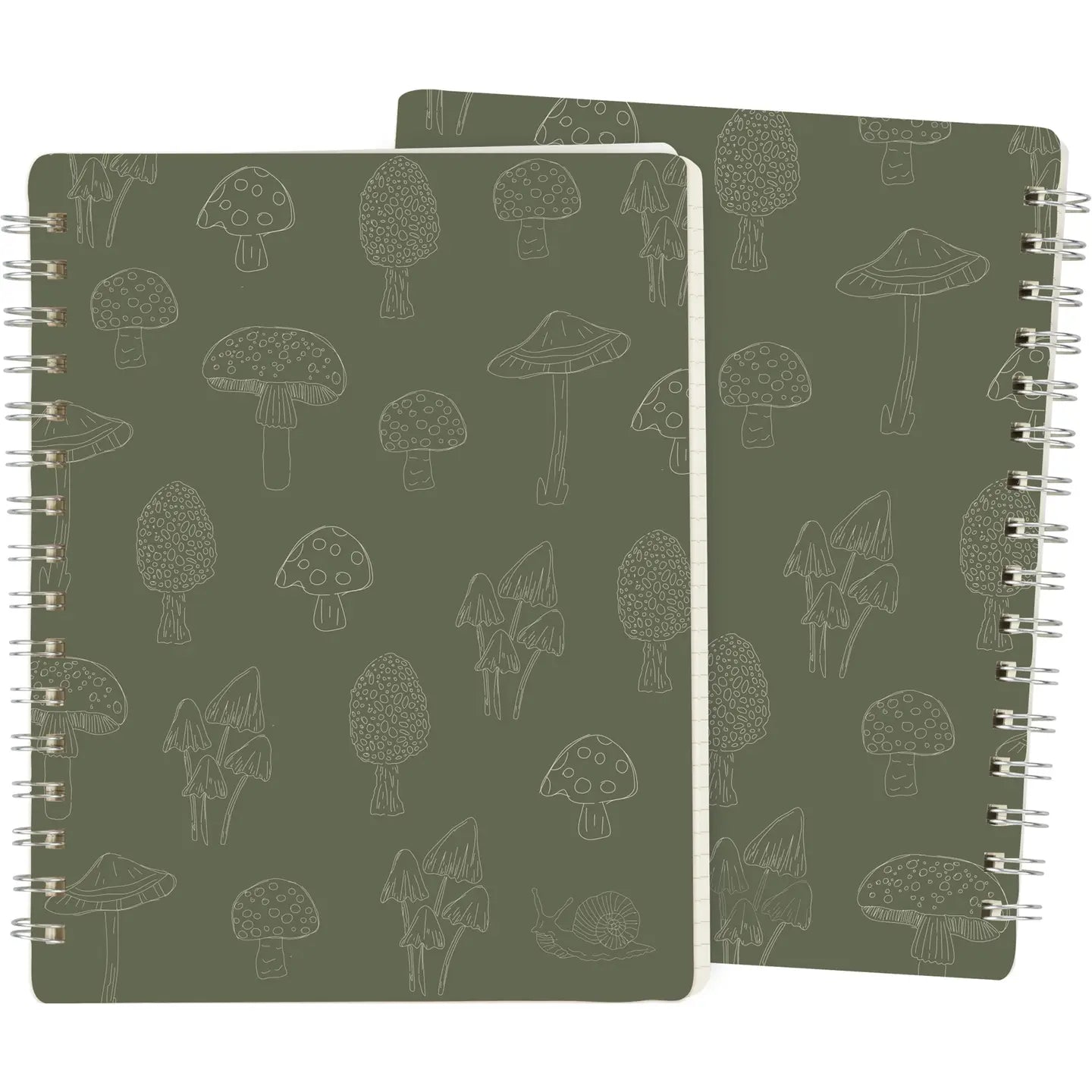 Green Mushroom Spiral Notebook