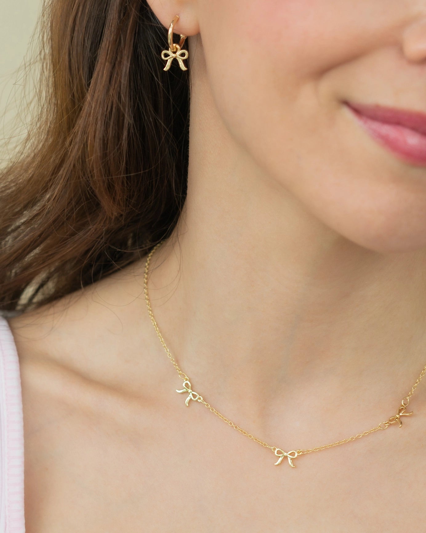 Lucky Feather | Bow Charm Hoop Earrings
