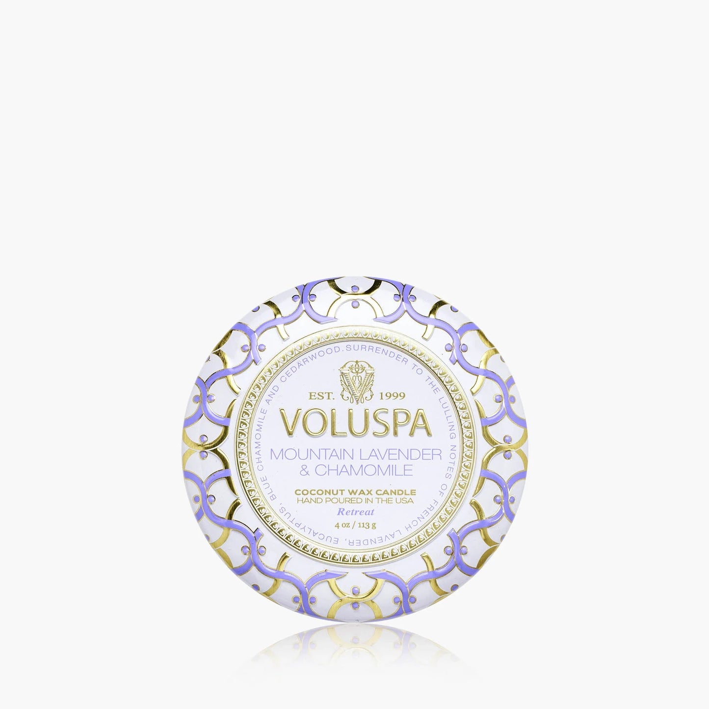Voluspa Mountain Lavender & Chamomile Mini Tin Candles