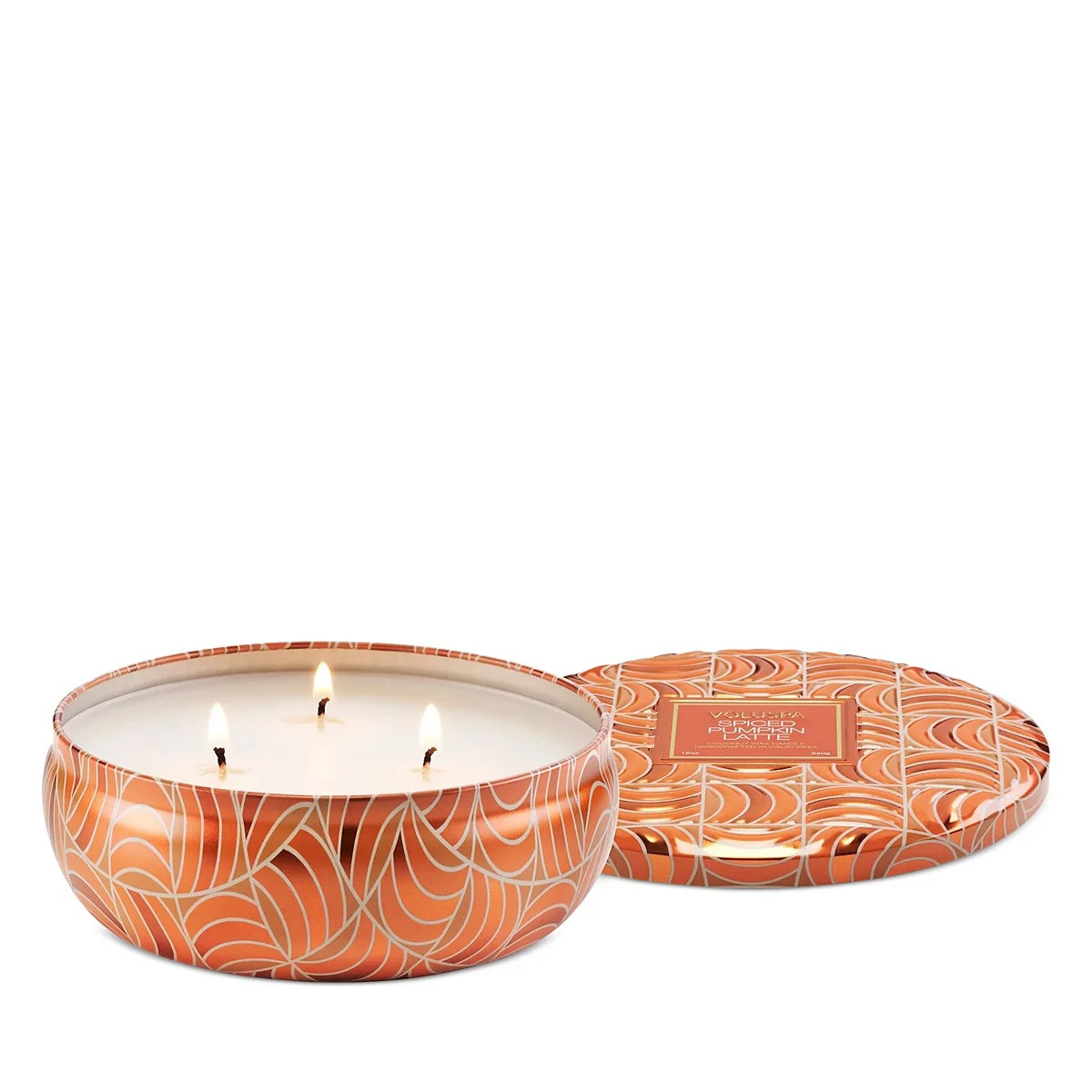 Voluspa Spiced Pumpkin Latte 3 Wick Tin Candle