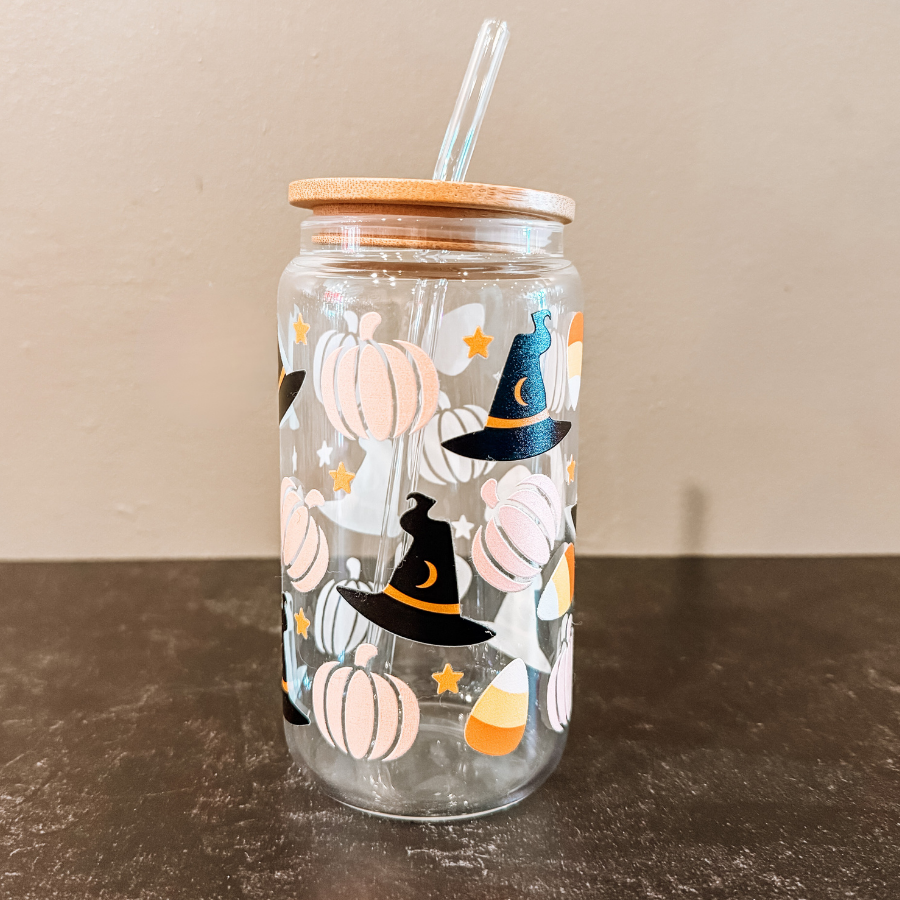 Halloween Glass Tumbler Cup