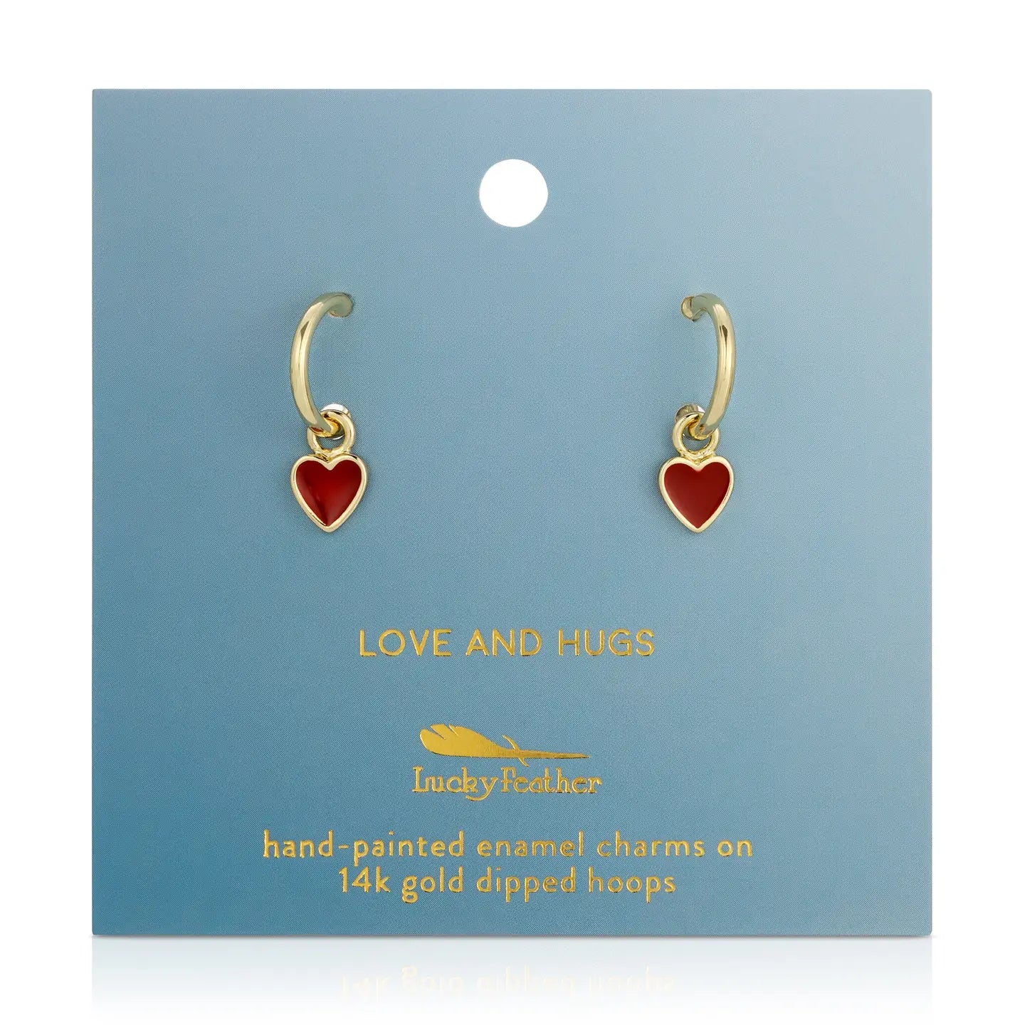 Lucky Feather | Love & Hugs Hoop Earrings