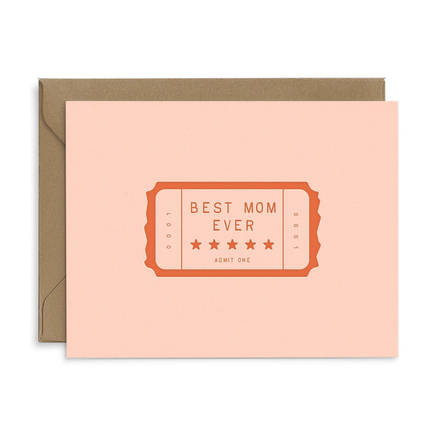 Best Mom Ever Ticket Mother's Day Greeting Card