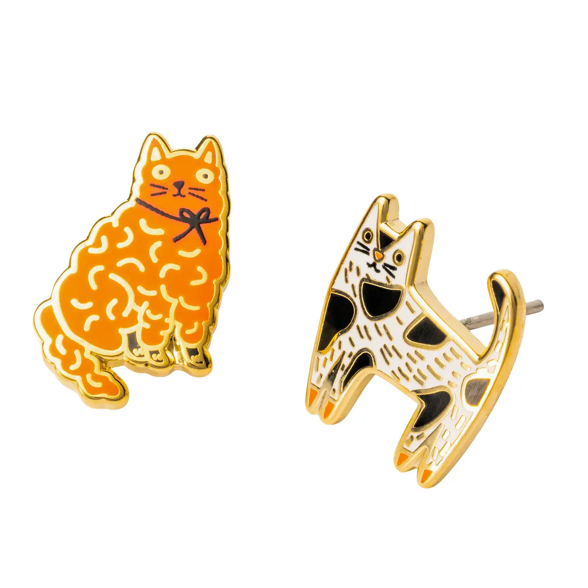 Cat Earrings | Mismatched Gold Studs