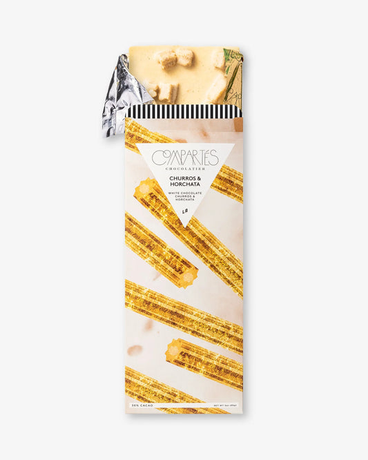 Compartes Churros and Horchata White Chocolate Bar