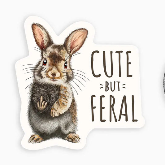 Cute But Feral Mini Sticker