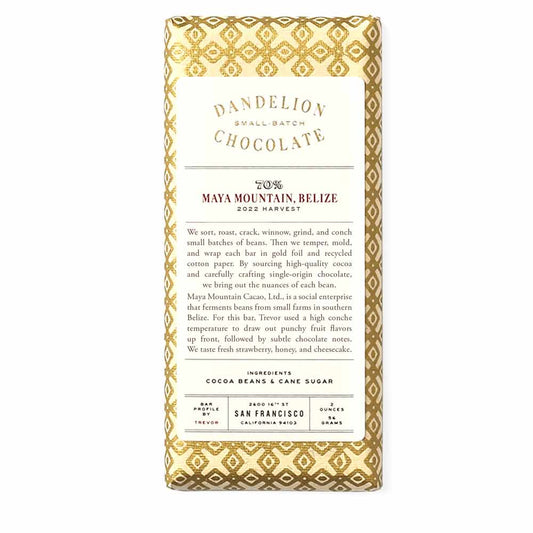Dandelion Chocolate | Maya Mountain, Belize 70% Dark Chocolate