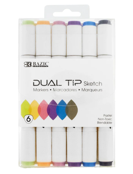 Dual Tip Alchohol-Based Markers Pastel Colors
