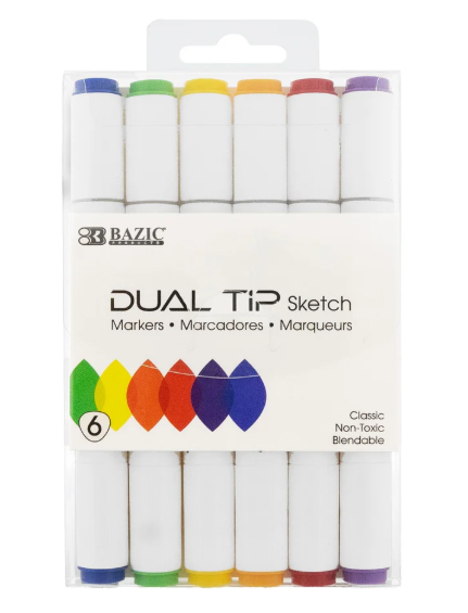Dual Tip Alchohol-Based Markers Primary Colors