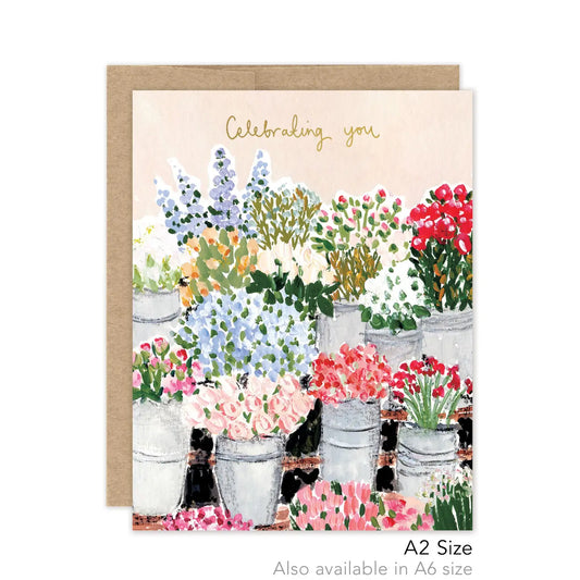 Flower Market Birthday - Luxe A2 Card