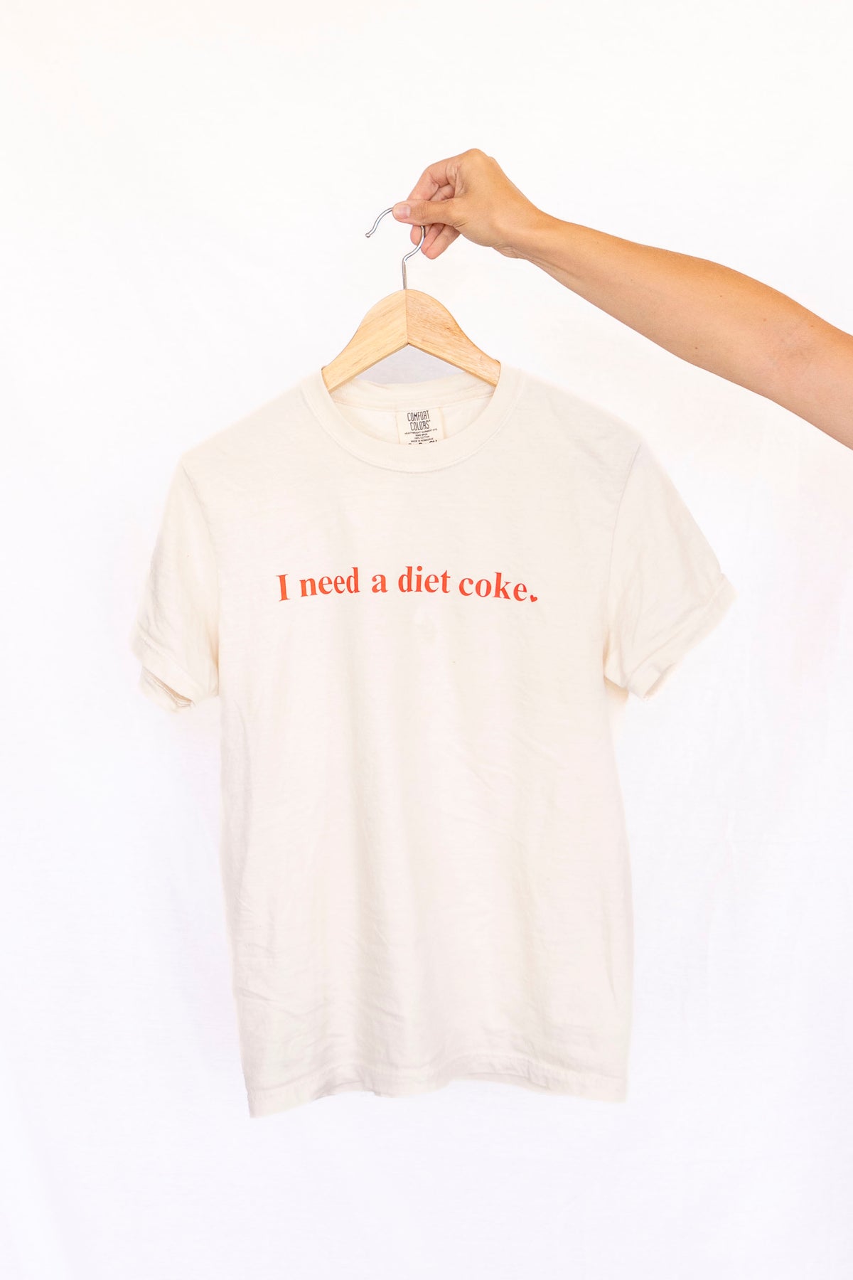 "I Need a Diet Coke" T-Shirt | Cream Wash | Comfort Colors