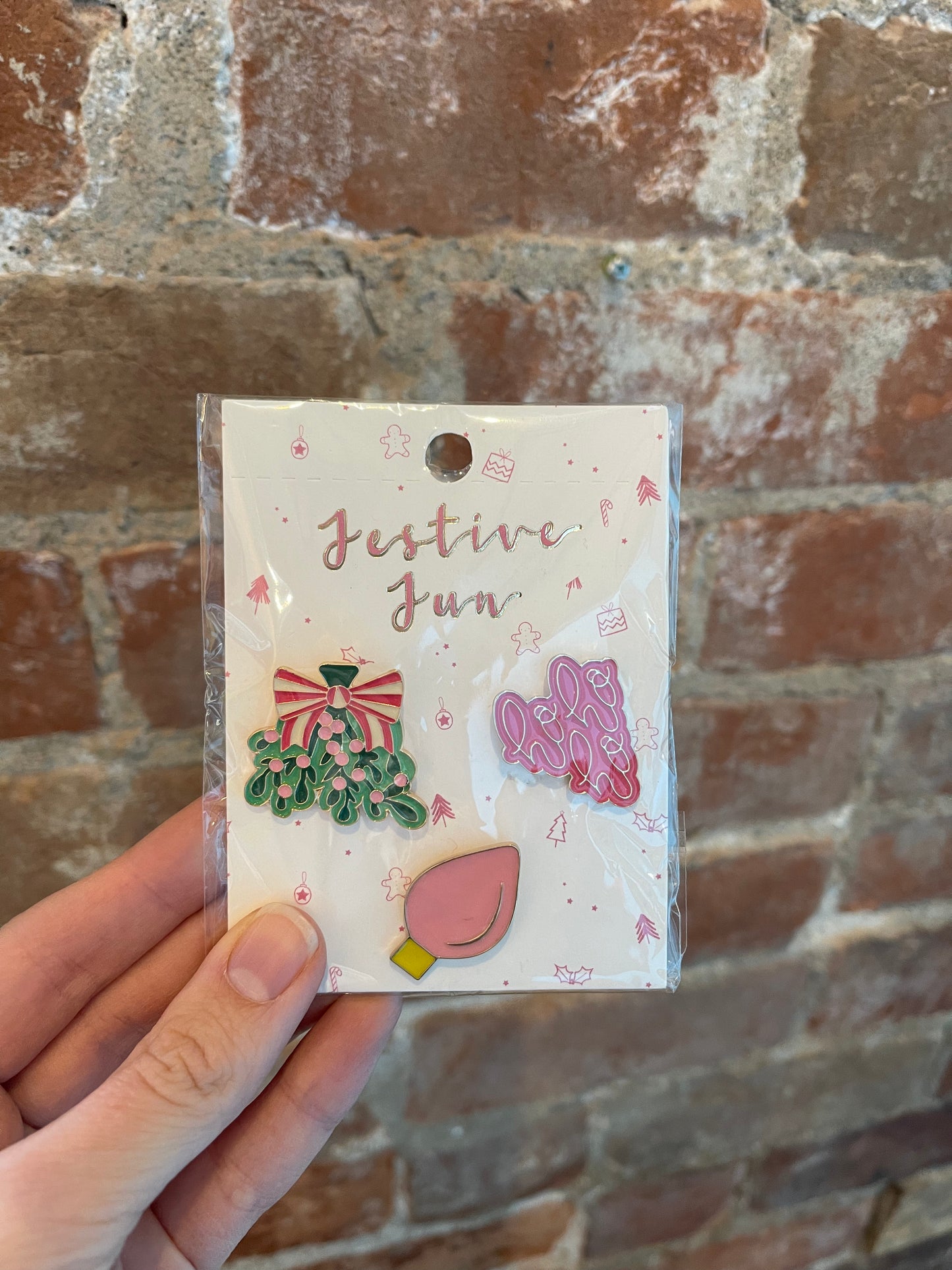 Festive Fun Christmas Brooches, set of 3