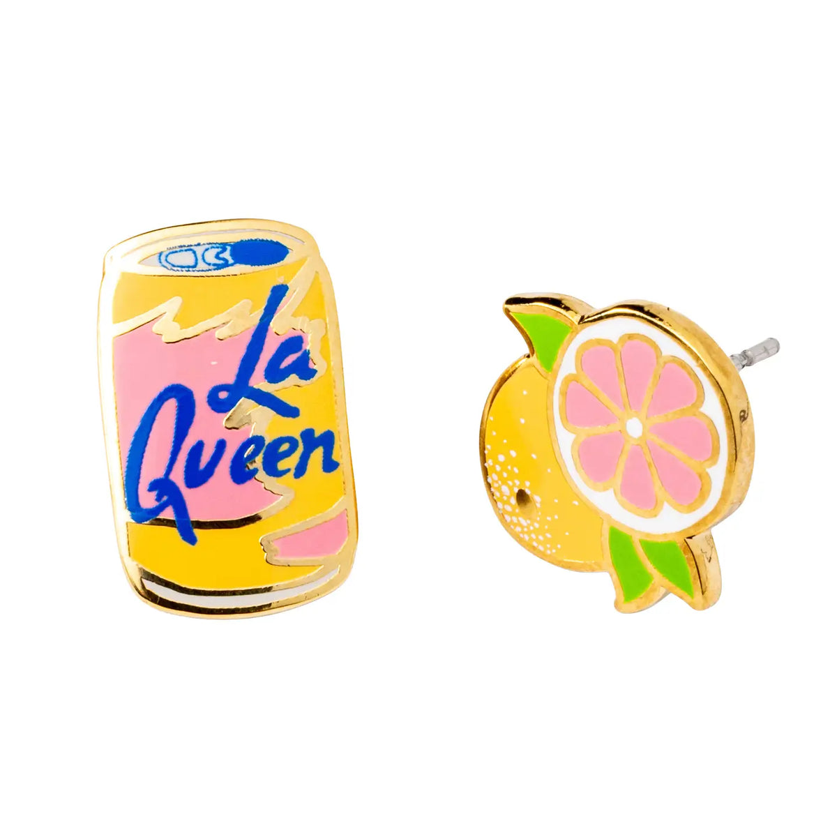 La Queen Sparkling Water Earrings | Mismatched Gold Studs