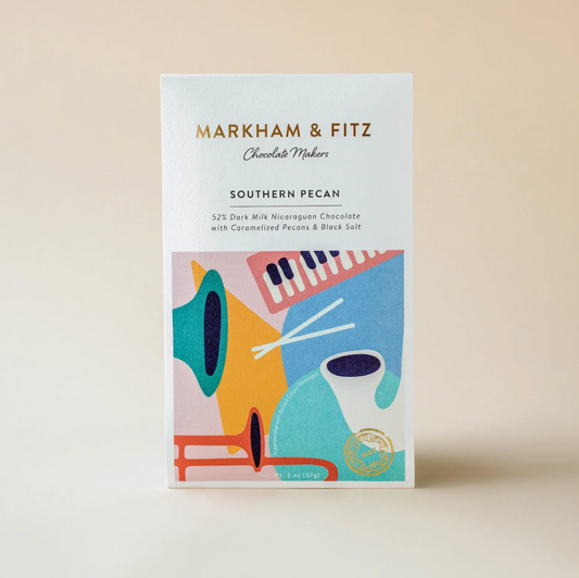Markham & Fitz Southern Pecan 52% Dark Milk Chocolate Bar