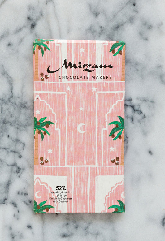Mirzam Dark Milk Chocolate with Coconut 52% Bar