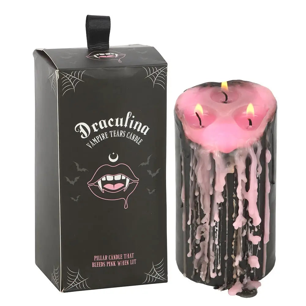 Pink Draculina Vampire Tears 6 Inch Pillar Candle