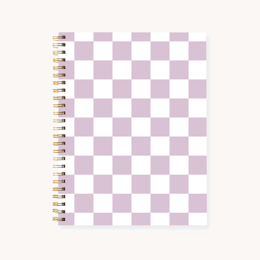 Purple Checker Spiral Notebook