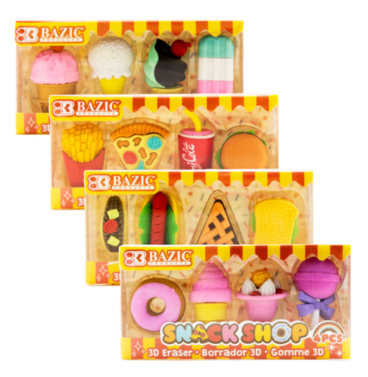 Snack Shop 3D Eraser Set