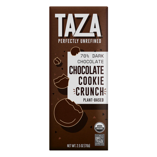 Taza Chocolate Cookie Crunch 70% Dark Chocolate Bar