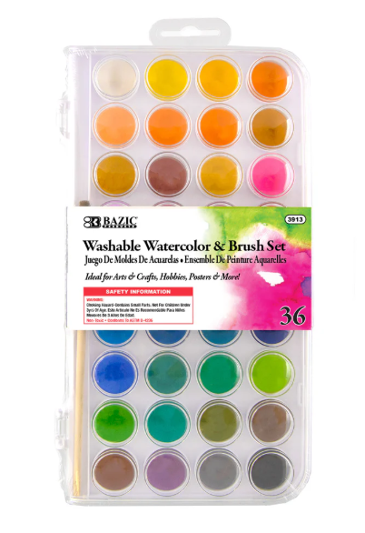 Washable Watercolor And Brush Set