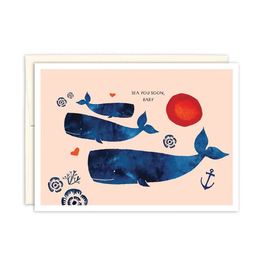 Whale Family New Baby Card