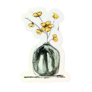 Yellow Flowers with Vase Sticker