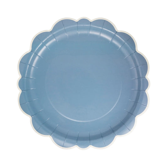 Blue Scallop Paper Plates