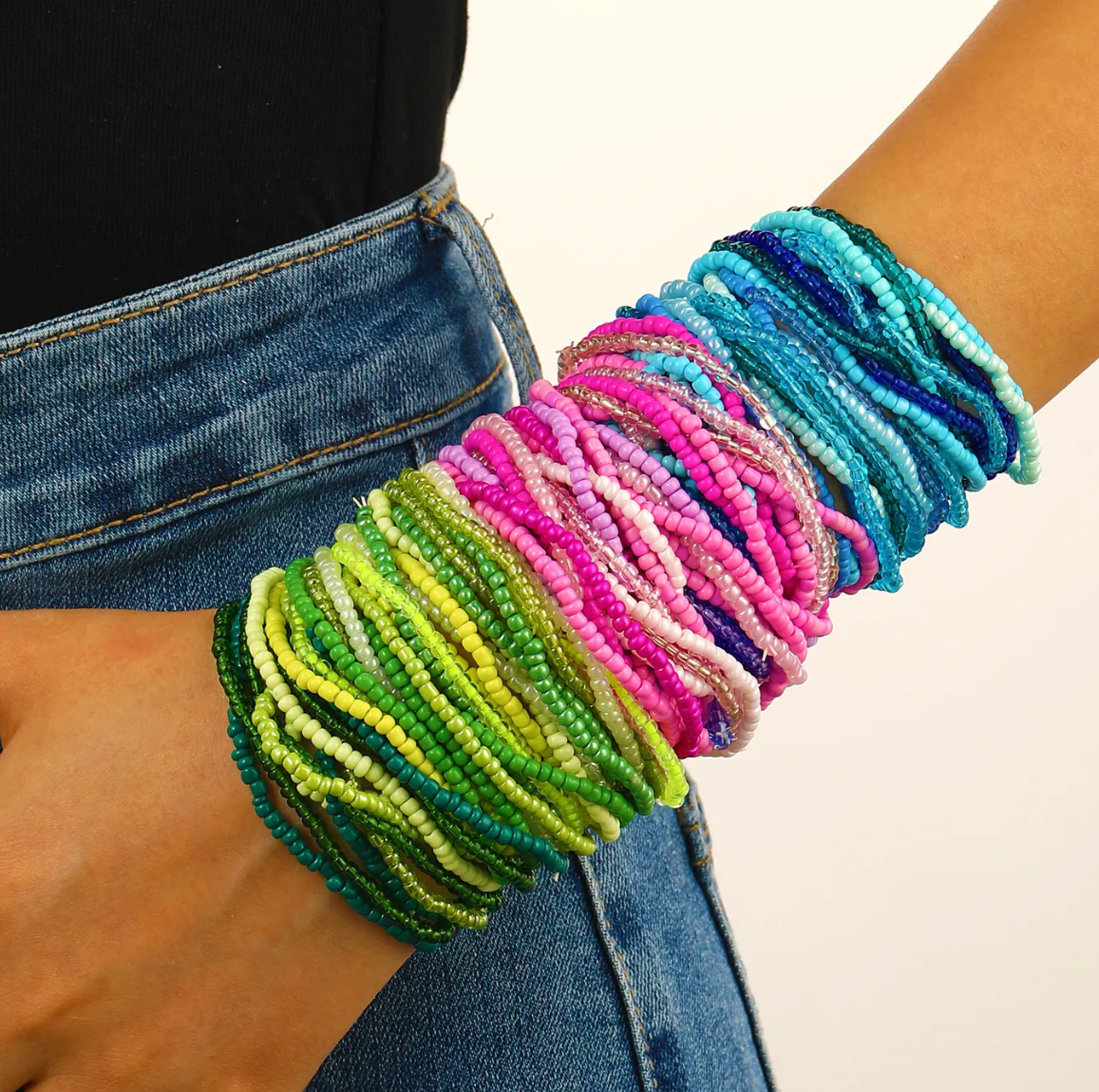 Bohemian Layered Beaded Bracelets