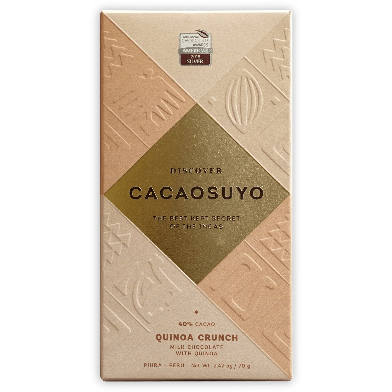 Cacaosuyo Piura Milk Chocolate with Quinoa 40% Bar