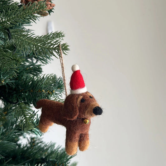 Felt Dachshund Dog Ornament