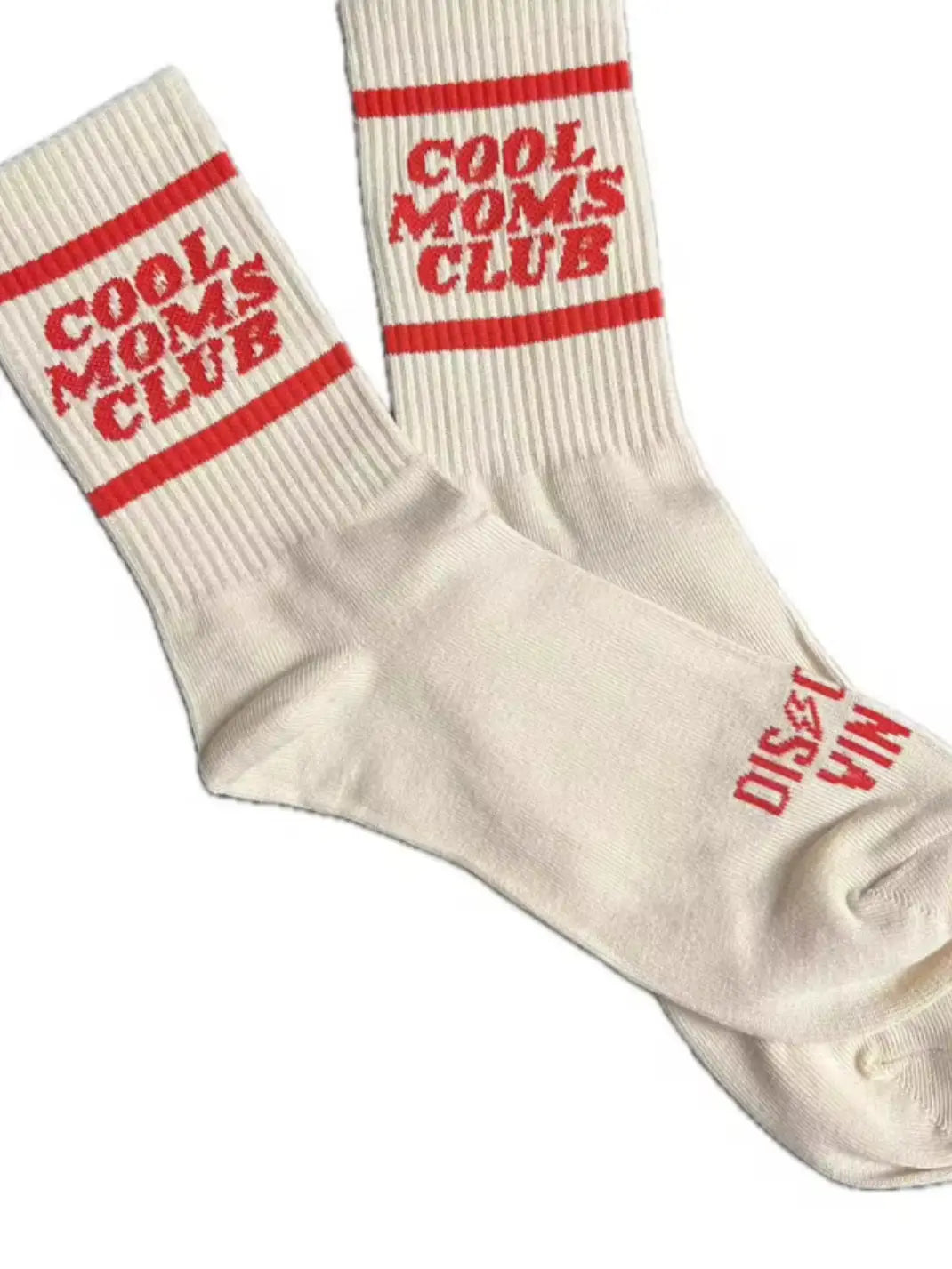 Cool Mom's Club Socks Cream and Red