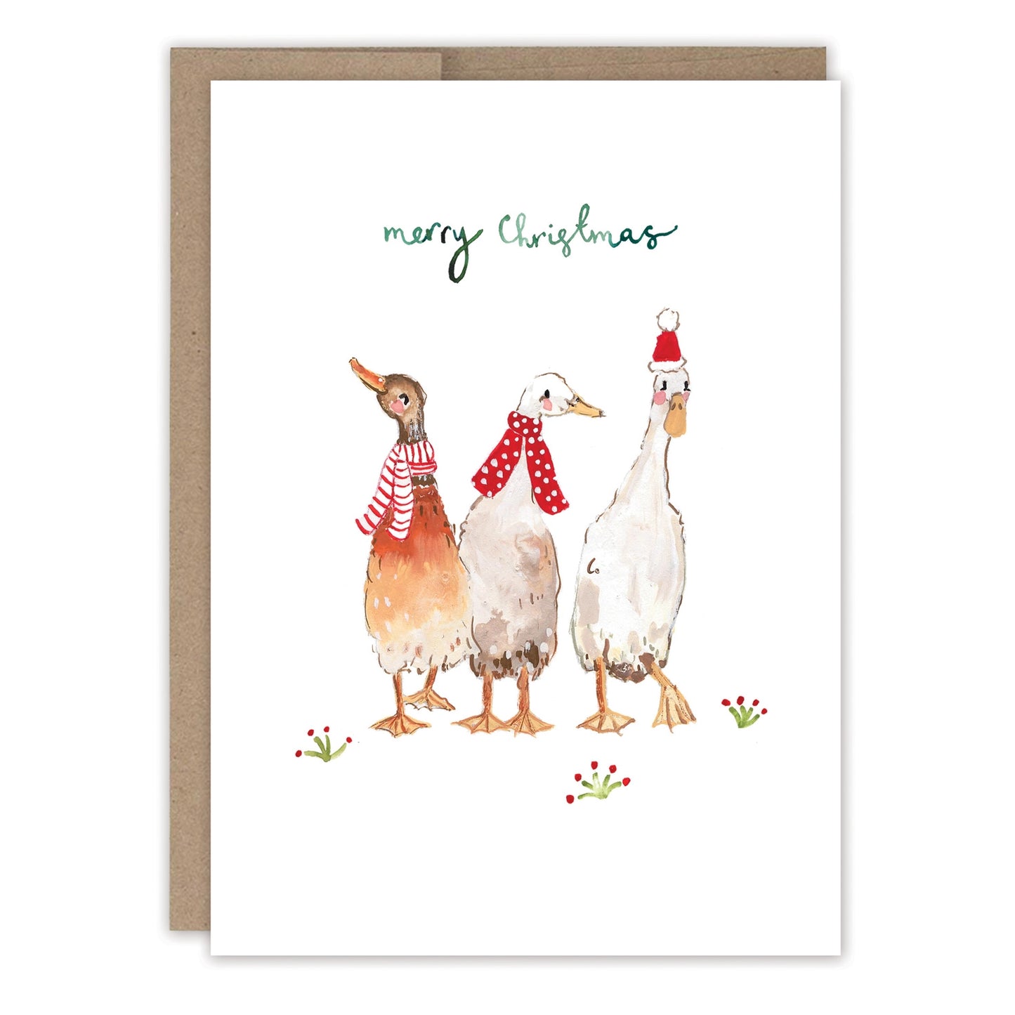 Ducks Merry Christmas Card