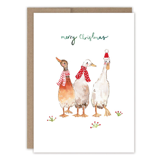 Ducks Merry Christmas Card