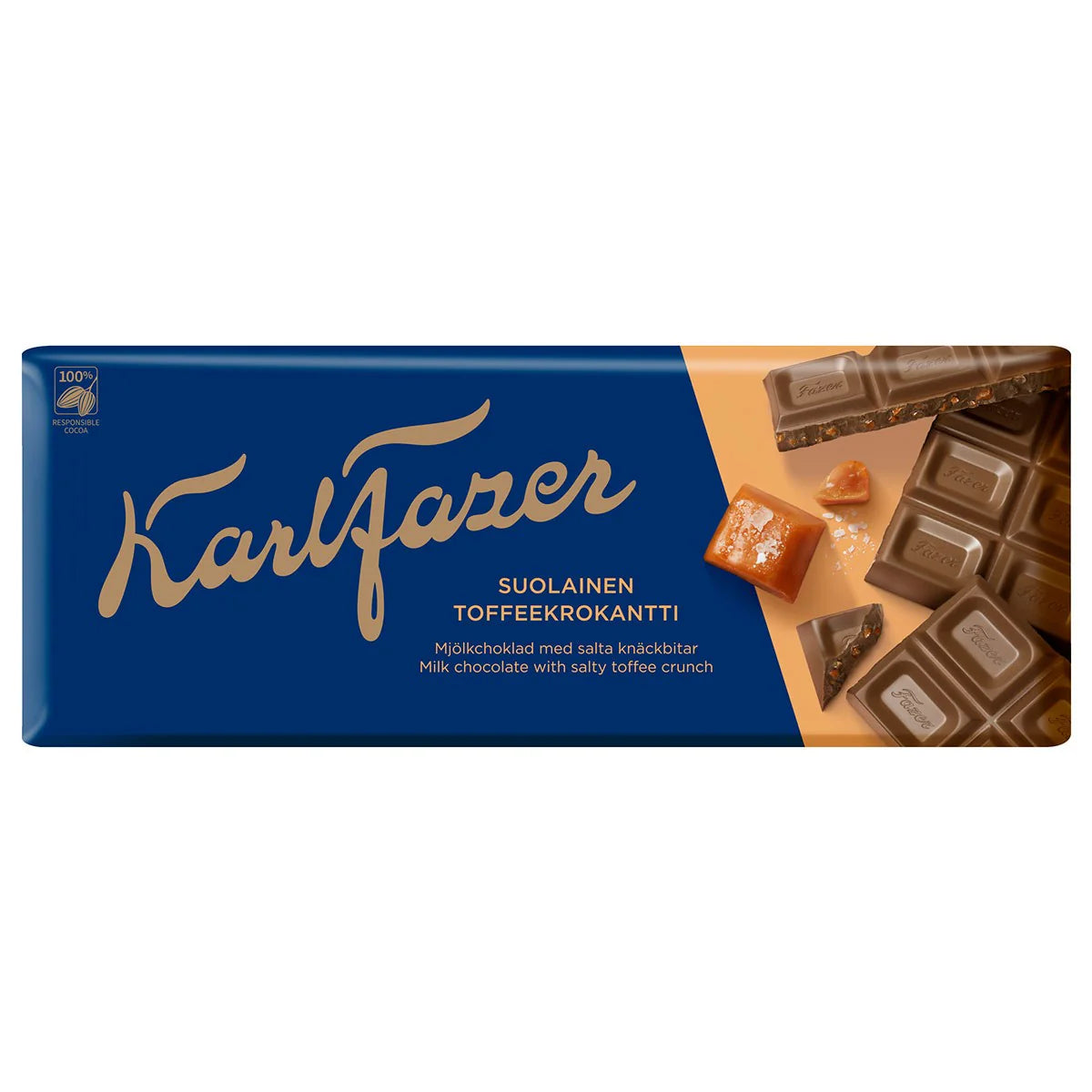 Fazer Salty Toffee Crunch Milk Chocolate Bar