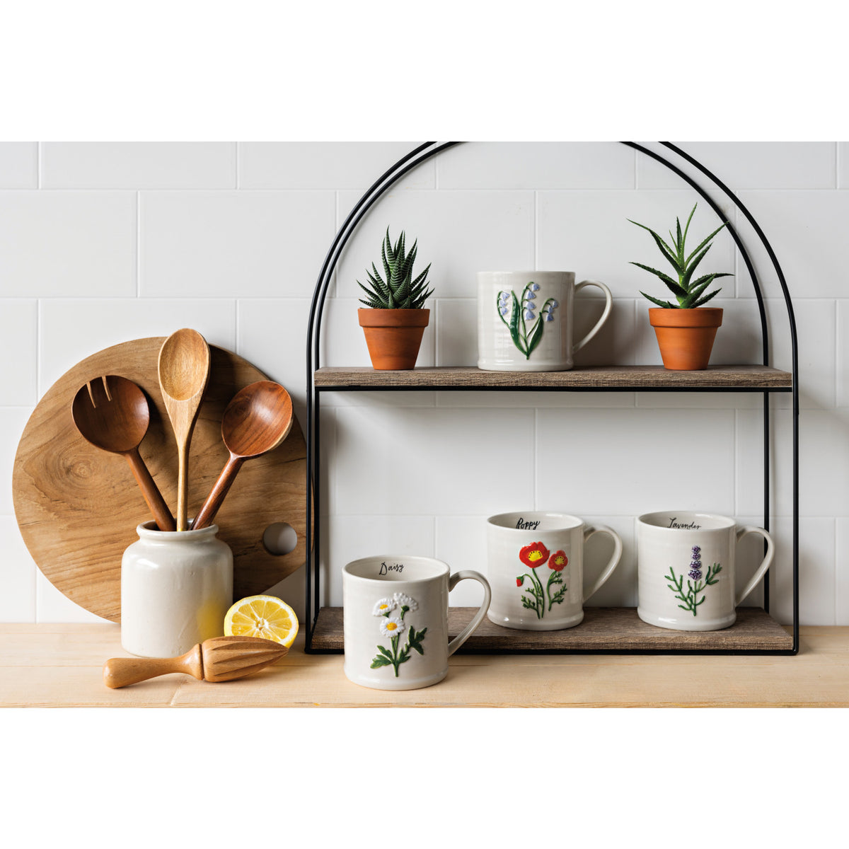 Floral Embossed Mugs
