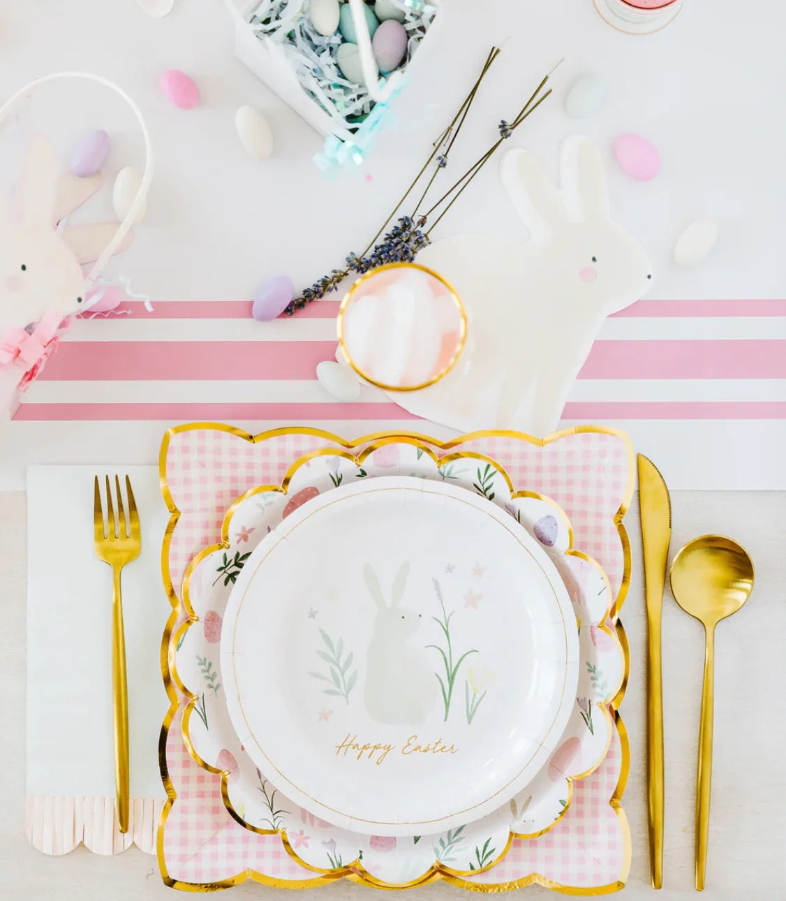 Gingham Pink Paper Plates