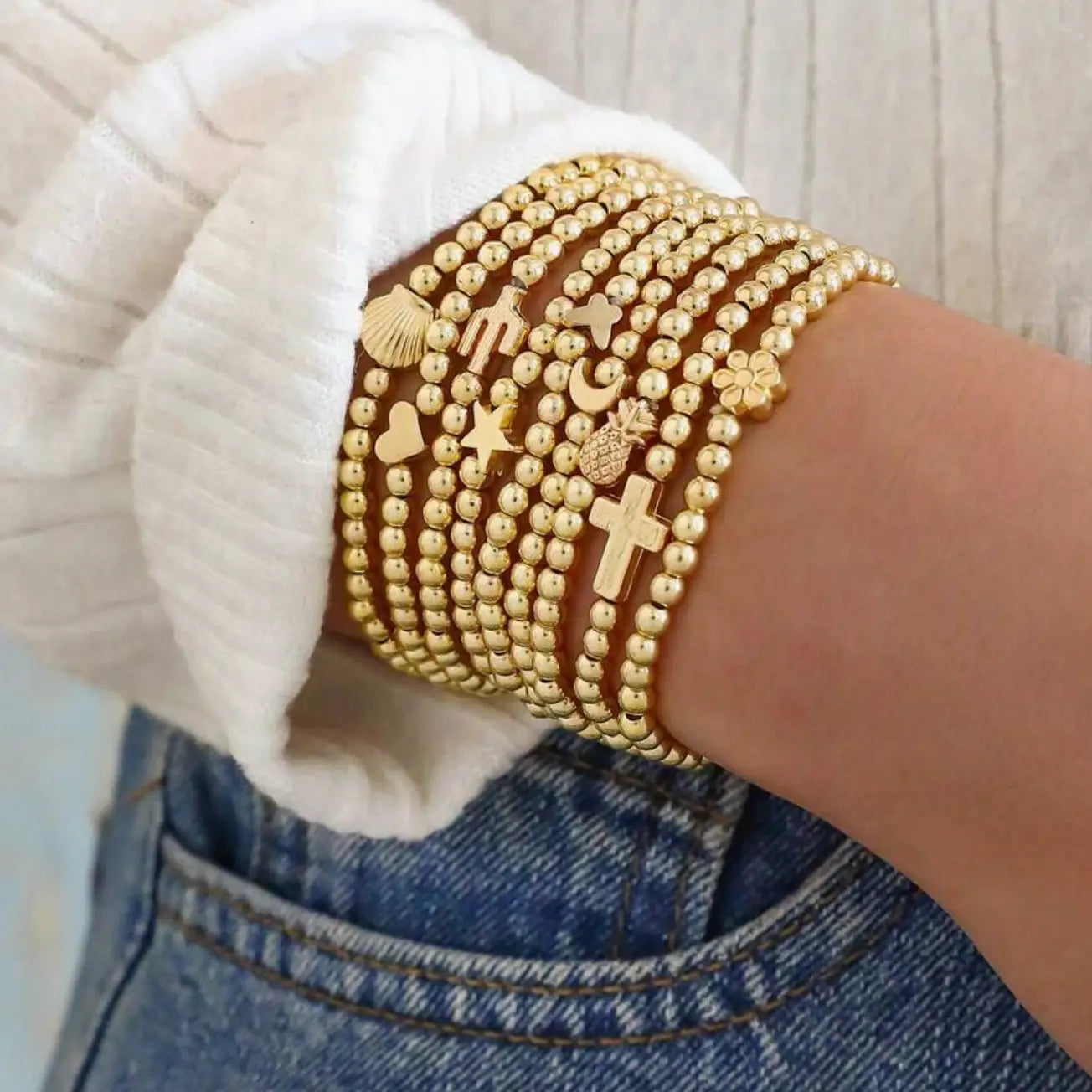 Gold Stretch Bracelets