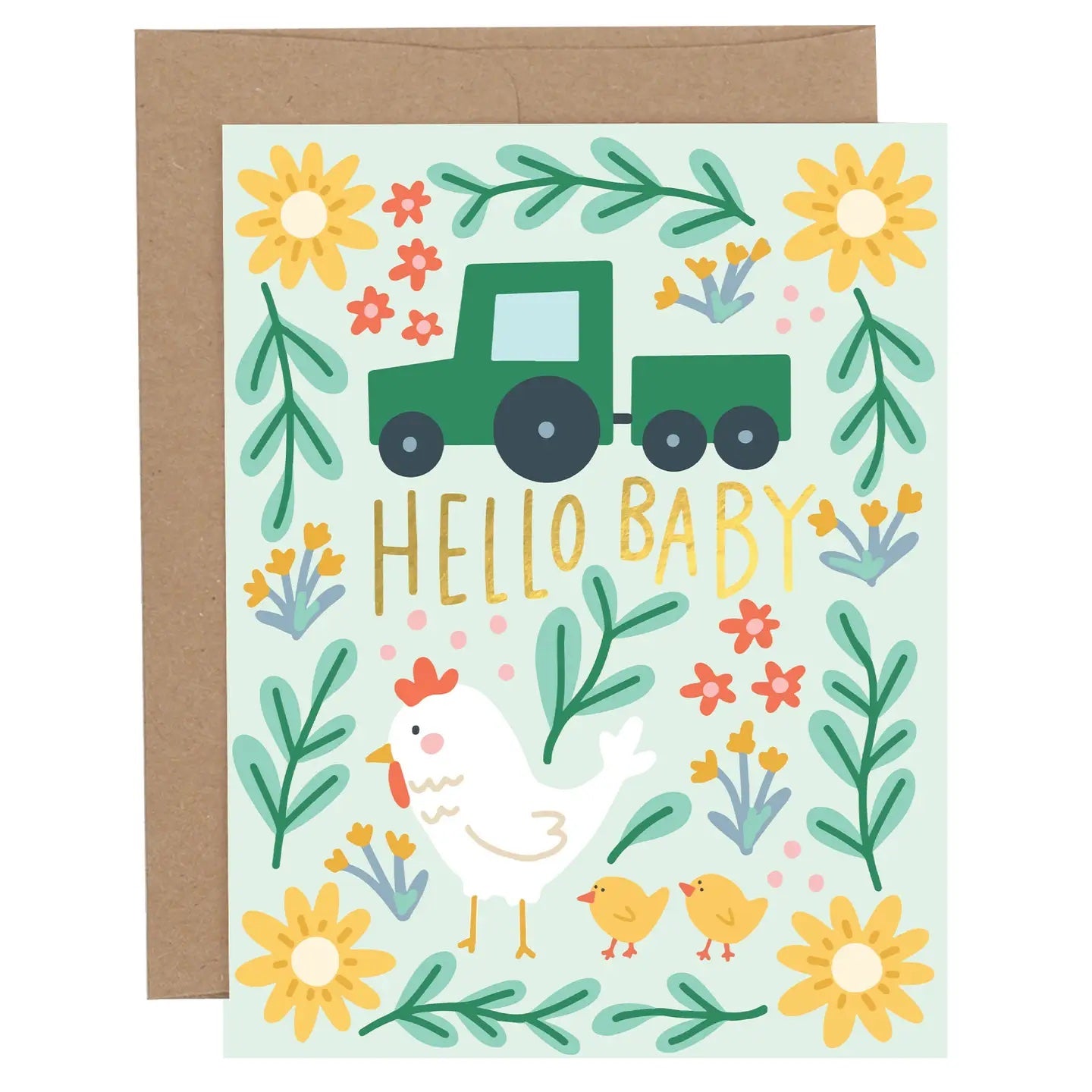 Hello Baby Chick Baby Greeting Card